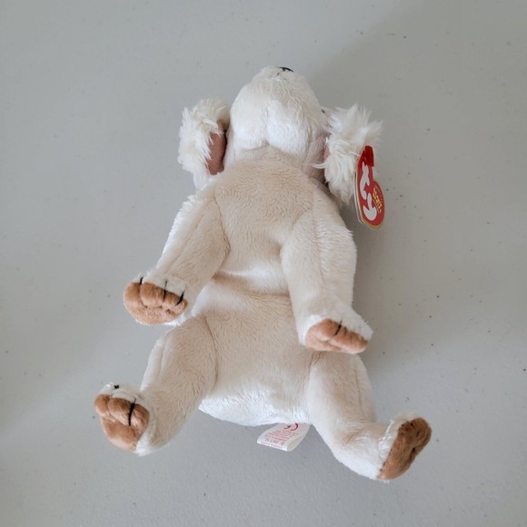 TY Original Beanie Babies LAPTOP 2004 Cocker Spaniel Light Beige Plush New - Picture 5 of 10